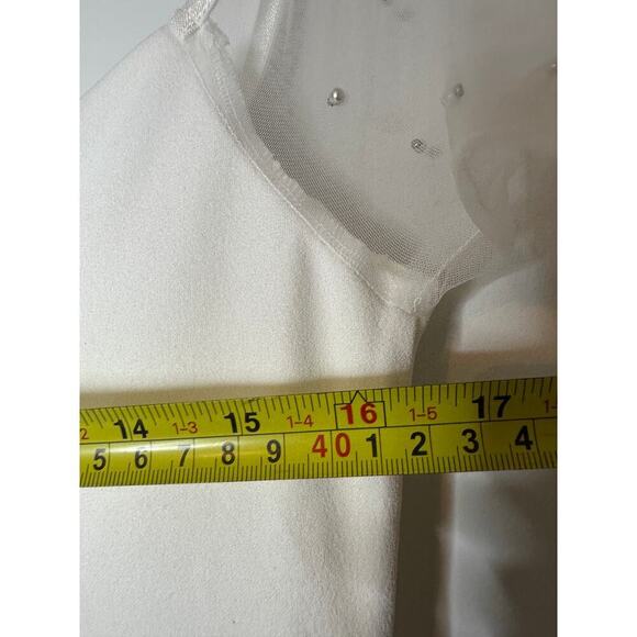 Lulus Size Medium Mesh Beaded Sweetheart Mermaid Maxi Wedding Dress Bridal Elope - Picture 11 of 16